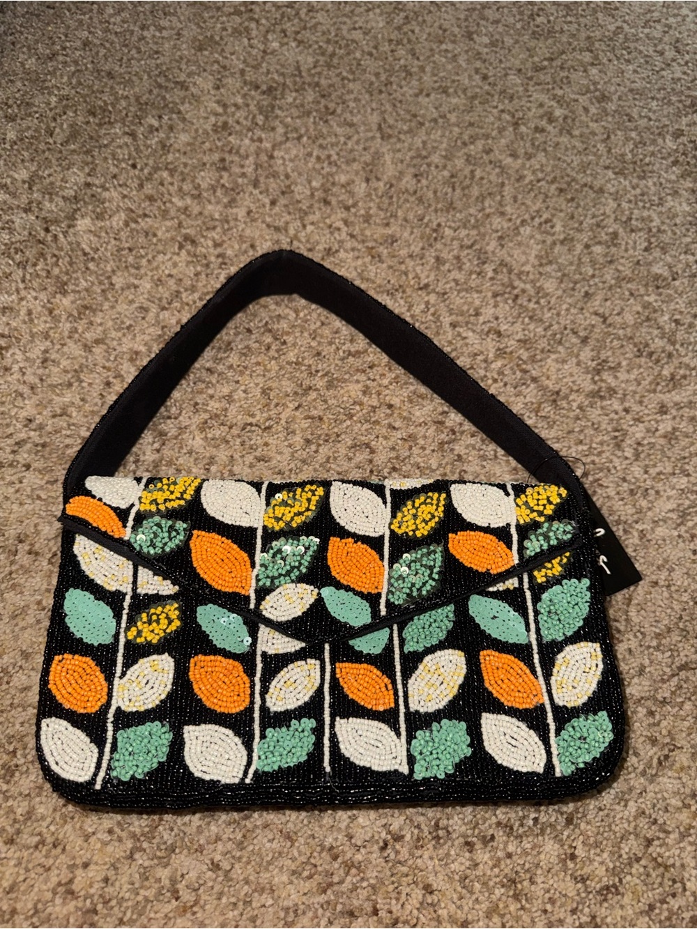 Lulus handmade Beaded leaf motif shoulder bag - Picture 4 of 5